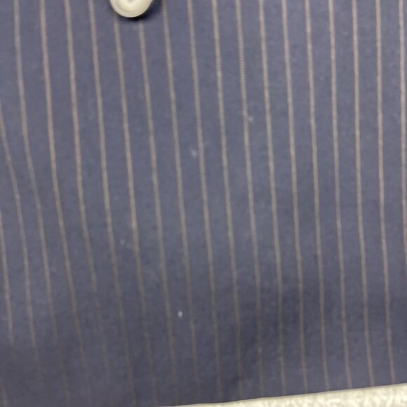 Ermenegildo Zegna Blazer Navy w/ Brown Chalk Stripe Double Breasted Wool Sz 46W - Picture 9 of 16